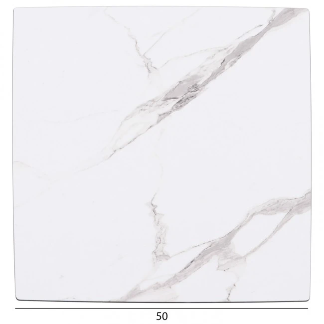 ΕΠΙΦΑΝΕΙΑ ΤΡΑΠΕΖΙΟΥ HPL GLOSSΥ HM6362.01 ΤΕΤΡΑΓΩΝΗ COMPACT ΛΕΥΚΟ ΜΑΡΜΑΡΟ 50x50x1.5εκ