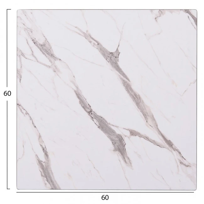 ΕΠΙΦΑΝΕΙΑ ΤΡΑΠΕΖΙΟΥ HPL GLOSSΥ HM6363.01 ΤΕΤΡΑΓΩΝΗ COMPACT ΛΕΥΚΟ ΜΑΡΜΑΡΟ 60x60x1.5εκ