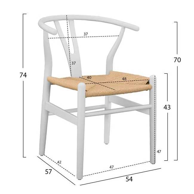 ΚΑΡΕΚΛΑ ΤΡΑΠΕΖΑΡΙΑΣ BRAVE HM8695.04 ΣΕ ΛΕΥΚΗ ΑΠΟΧΡΩΣΗ 54x57x74 εκ.