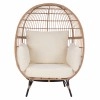 ΠΟΛΥΘΡΟΝΑ ΦΩΛΙΑ ALLEGRA HM5764 ΜΕ WICKER ΣΕ ΜΠΕΖ ΑΠΟΧΡΩΣΗ 110x85x148 εκ.
