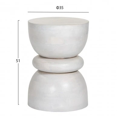 ΣΚΑΜΠΟ ΣΤΡΟΓΓΥΛΟ COIL HM9703 ΜΑΣΙΦ MANGO ΣΕ ΛΕΥΚΟ ΧΡΩΜΑ Φ35x51Υ εκ.