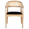 ΠΟΛΥΘΡΟΝΑ KOMODUS HM18012.02 ΞΥΛΟ ΟΞΙΑΣ-RATTAN-ΥΦΑΣΜΑ ΣΕ ΜΑΥΡΟ 55x49x80Υεκ.