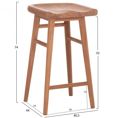 ΣΚΑΜΠΟ ΜΠΑΡ BOLMAR HM18108 ΞΥΛΟ ΤΕΑΚ ΣΕ ΦΥΣΙΚΟ 40.5x44x74Υεκ.