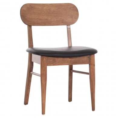 KΑΡΕΚΛΑ ΤΡΑΠΕΖΑΡΙΑΣ SEKOR HM9945.03 ΚΑΡΥΔΙ RUBBERWOOD-ΜΑΥΡΟ PU 51x48x79Υεκ