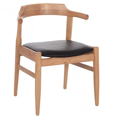 ΠΟΛΥΘΡΟΝΑ CERSEI HM9946.01 RUBBERWOOD ΣΕ LIGHT OAK & PU ΣΕ ΜΑΥΡΟ 57x53x72Υεκ