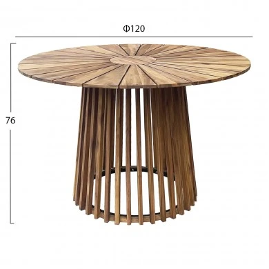 ΤΡΑΠΕΖΙ ΤΡΑΠΕΖΑΡΙΑΣ ΕΞ.ΧΩΡΟΥ CRISTOBAL HM6234 ΞΥΛΟ ΑΚΑΚΙΑΣ-ΜΕΤΑΛΛΟ Φ120x76Υεκ