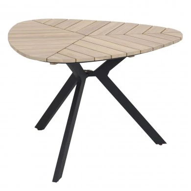 ΤΡΑΠΕΖΙ TRADEN HM6242 ΞΥΛΟ ΑΚΑΚΙΑΣ ΣΕ ΣΧΗΜΑ ΦΥΛΛΟΥ--ΜΕΤΑΛΛΙΚΑ ΠΟΔΙΑ 110x108x76Υεκ.