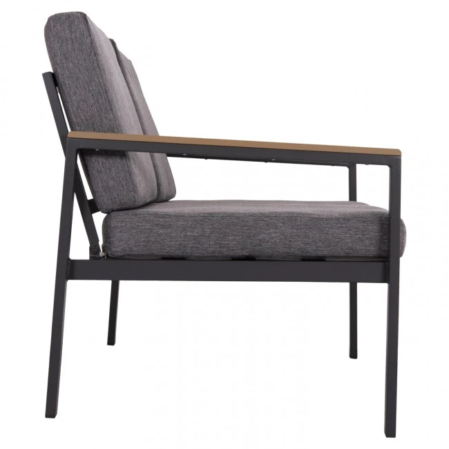 ΚΑΝΑΠΕΣ 2-ΘΕΣΙΟΣ SAFIN HM6279.03 ΑΛΟΥΜΙΝΙΟ & ΜΑΞΙΛΑΡΙΑ ΣΕ ΑΝΘΡΑΚΙ 140x70x77Υεκ