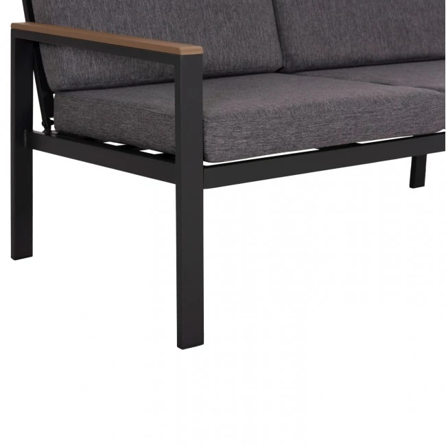 ΚΑΝΑΠΕΣ 2-ΘΕΣΙΟΣ SAFIN HM6279.03 ΑΛΟΥΜΙΝΙΟ & ΜΑΞΙΛΑΡΙΑ ΣΕ ΑΝΘΡΑΚΙ 140x70x77Υεκ