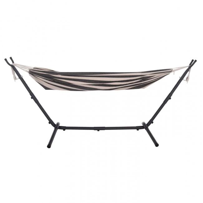 ΑΙΩΡΑ CRAVE HM6304.03 ΑΝΘΡΑΚΙ ΜΕΤΑΛ. ΣΚΕΛΕΤΟΣ--ΜΠΛΕ ΣΚΟΥΡΟ ΠΑΝΙ ΜΕ ΛΕΥΚΗ ΡΙΓΑ 265x93x105Υεκ