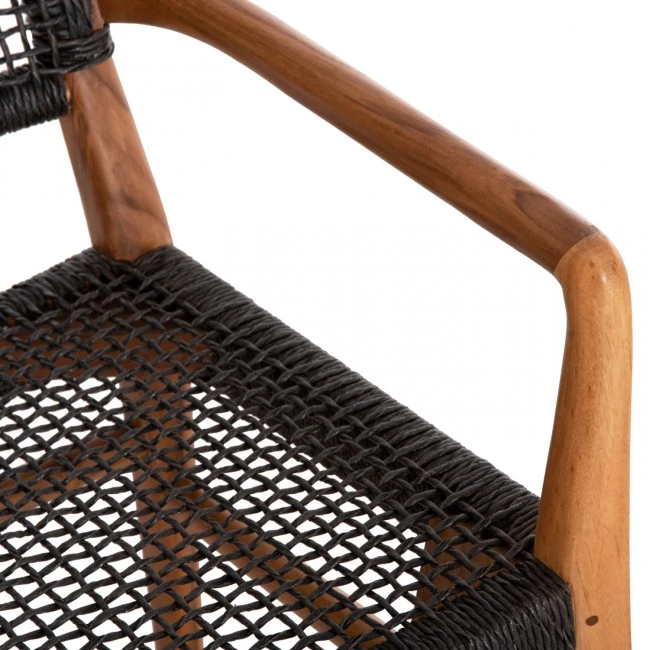 ΠΟΛΥΘΡΟΝΑ ΤΡΑΠΕΖΑΡΙΑΣ ROSCO HM6132.02 ΞΥΛΟ ΤΕΑΚ-ΣΧΟΙΝΙ VIRO ΜΑΥΡΟ 56x54x79Υεκ.