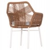 ΠΟΛΥΘΡΟΝΑ TOPIN HM6048.11 ΑΛΟΥΜΙΝΙΟ ΛΕΥΚΟ-P.E. RATTAN ΜΠΕΖ 59x63x81Υεκ