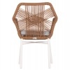 ΠΟΛΥΘΡΟΝΑ TOPIN HM6048.11 ΑΛΟΥΜΙΝΙΟ ΛΕΥΚΟ-P.E. RATTAN ΜΠΕΖ 59x63x81Υεκ