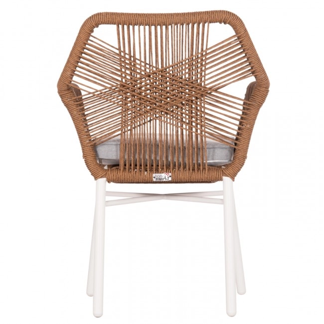 ΠΟΛΥΘΡΟΝΑ TOPIN HM6048.11 ΑΛΟΥΜΙΝΙΟ ΛΕΥΚΟ-P.E. RATTAN ΜΠΕΖ 59x63x81Υεκ