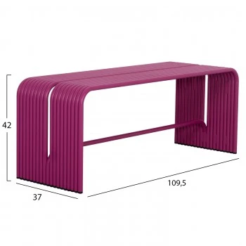 ΠΑΓΚΑΚΙ 2-ΘΕΣΙΟ ΣΕΙΡΑ INTREPID HM6327.05 ΑΛΟΥΜΙΝΙΟ ΣΕ ΜΩΒ ΧΡΩΜΑ 109,5x37x42Υ