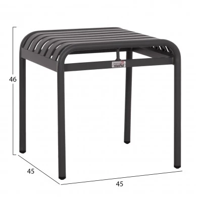 ΣΚΑΜΠΟ ΑΛΟΥΜΙΝΙΟΥ RACHEL HM6340.01 ΓΚΡΙ 45x45x46Υεκ.