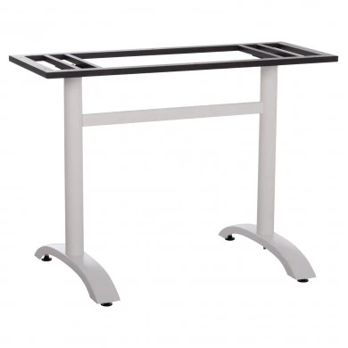 ΒΑΣΗ ΤΡΑΠΕΖΙΟΥ ΑΛΟΥΜΙΝΙΟΥ ΔΙΠΛΗ HM461.12 ΛΕΥΚΗ ΜΕ ΡΕΓΟΥΛΑΤΟΡΟΥΣ 100x60x73Υεκ.