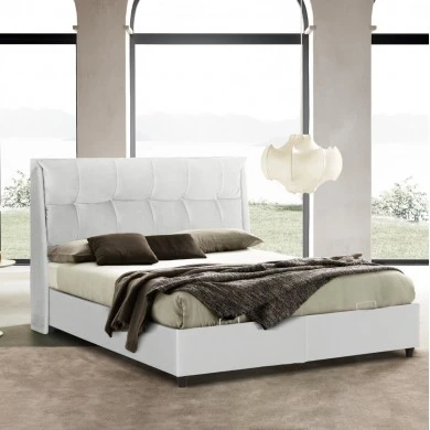 ΚΡEΒΑΤΙ ΜΕ ΑΠΟΘΗΚΕΥΤΙΚΟ ΧΩΡΟ DREAMLET HM716.03 ΛΕΥΚΟ TEDDY ΥΦΑΣΜΑ- ΓΙΑ ΣΤΡΩΜΑ 160x200εκ.