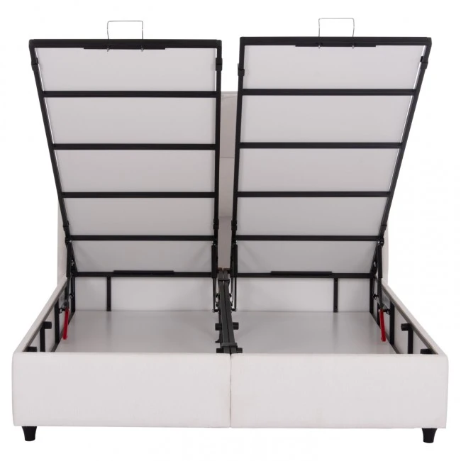 ΚΡEΒΑΤΙ ΜΕ ΑΠΟΘΗΚΕΥΤΙΚΟ ΧΩΡΟ DREAMLET HM716.03 ΛΕΥΚΟ ΜΠΟΥΚΛΕ- ΓΙΑ ΣΤΡΩΜΑ 160x200εκ.