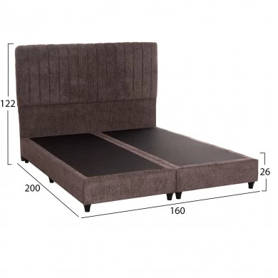 ΚΡEΒΑΤΙ ΔΙΠΛΟ LUTHER HM717.02 ΥΦΑΣΜΑ TEDDY ΚΑΦΕ--ΓΙΑ ΣΤΡΩΜΑ 160x200εκ.