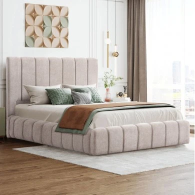 ΚΡΕΒΑΤΙ REMO ΜΕ ΑΠΟΘΗΚΕΥΤΙΚΟ ΧΩΡΟ HM719.22 ΥΦΑΣΜΑ TEDDY ΓΚΡΙ-ΓΙΑ ΣΤΡΩΜΑ 160x200εκ