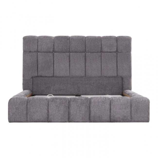 ΚΡΕΒΑΤΙ RAMON ΜΕ ΑΠΟΘ. ΧΩΡΟ HM720.22 ΥΦΑΣΜΑ TEDDY ΓΚΡΙ-ΓΙΑ ΣΤΡΩΜΑ 160x200εκ