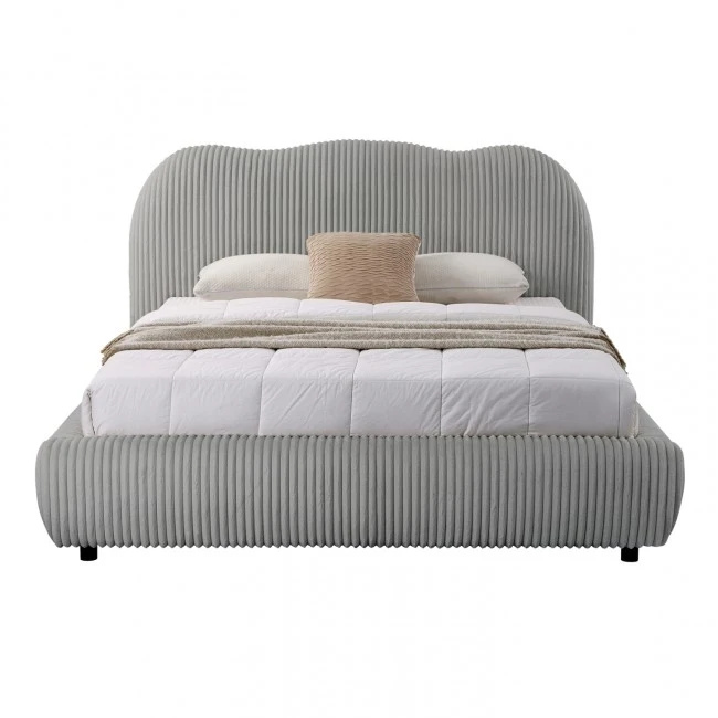 ΚΡΕΒΑΤΙ ΔΙΠΛΟ ΜΕ ΑΠΟΘ.ΧΩΡΟ KALLY HM729.01 ΓΚΡΙ FEAUX FUR ΥΦΑΣΜΑ--ΣΤΡΩΜΑ 160x200εκ