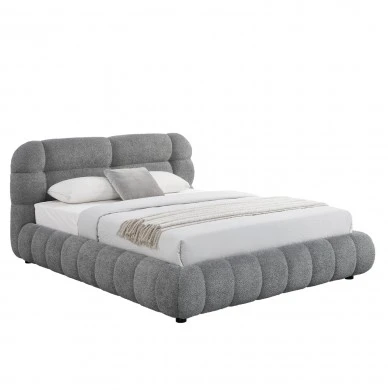 ΚΡΕΒΑΤΙ ΜΕ ΑΠΟΘ.ΧΩΡΟ MOLEN HM730.01 ΓΚΡΙ ΜΠΟΥΚΛΕ ΥΦΑΣΜΑ--ΓΙΑ ΣΤΡΩΜΑ 160x200εκ