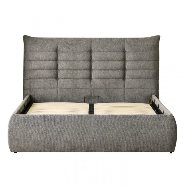 ΚΡΕΒΑΤΙ ΔΙΠΛΟ SANDRA HM732.01 ΓΚΡΙ ΥΦΑΣΜΑ & ΑΠΟΘΗΚΕΥΤΙΚΟΣ ΧΩΡΟΣ ΓΙΑ ΣΤΡΩΜΑ 160x200εκ