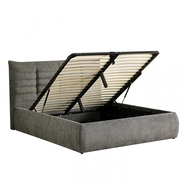 ΚΡΕΒΑΤΙ ΔΙΠΛΟ SANDRA HM732.01 ΓΚΡΙ ΥΦΑΣΜΑ & ΑΠΟΘΗΚΕΥΤΙΚΟΣ ΧΩΡΟΣ ΓΙΑ ΣΤΡΩΜΑ 160x200εκ