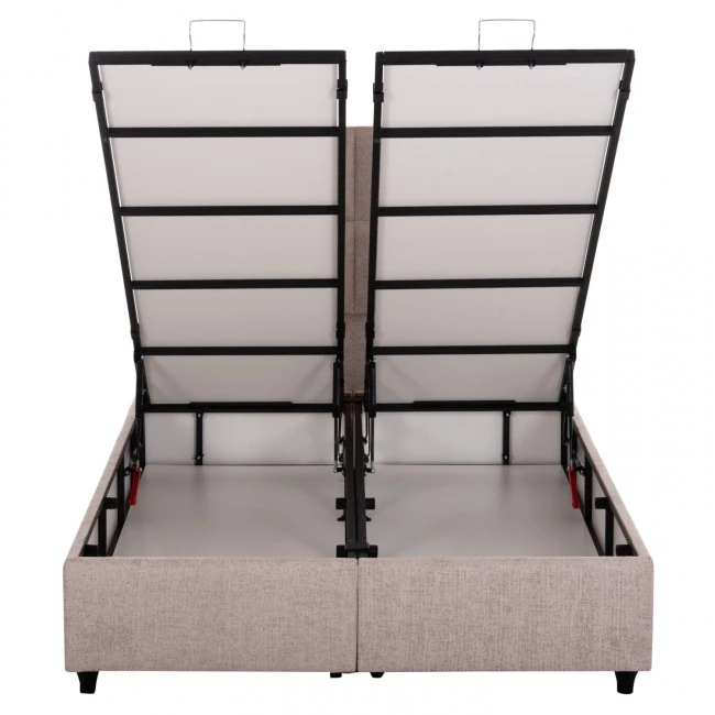 ΚΡΕΒΑΤΙ MILO ΜΕ ΑΠΟΘ.ΧΩΡΟ HM738.22 ΜΠΕΖ TEDDY ΥΦΑΣΜΑ ΓΙΑ ΣΤΡΩΜΑ 140x200εκ