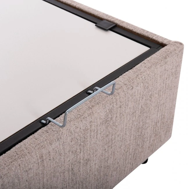 ΚΡΕΒΑΤΙ MILO ΜΕ ΑΠΟΘ.ΧΩΡΟ HM738.22 ΜΠΕΖ TEDDY ΥΦΑΣΜΑ ΓΙΑ ΣΤΡΩΜΑ 140x200εκ