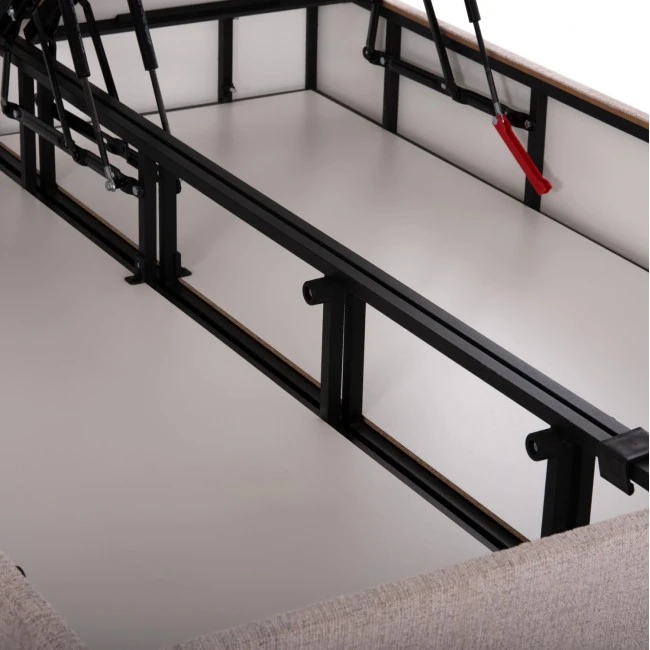 ΚΡΕΒΑΤΙ MILO ΜΕ ΑΠΟΘ.ΧΩΡΟ HM738.22 ΜΠΕΖ TEDDY ΥΦΑΣΜΑ ΓΙΑ ΣΤΡΩΜΑ 140x200εκ