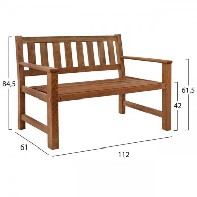 ΠΑΓΚΑΚΙ ΞΥΛΙΝΟ ΝΑΞΟΣ 2ΘΕΣΙΟ ΑΠΟ ΜΑΣΙΦ ΟΞΙΑ ΕΜΠΟΤΙΣΜΟΥ ΚΑΡΥΔΙ 110x64,5x85Υεκ.HM5407