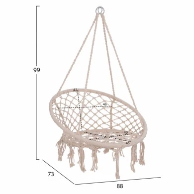 ΚΡΕΜΑΣΤΗ ΦΩΛΙΑ NEENA ΣΕ ΛΕΥΚΟ ΧΡΩΜΑ HM5768 80x73x99 εκ.