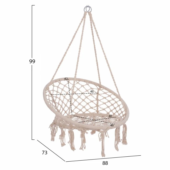 ΚΡΕΜΑΣΤΗ ΦΩΛΙΑ NEENA ΣΕ ΛΕΥΚΟ ΧΡΩΜΑ HM5768 80x73x99 εκ.