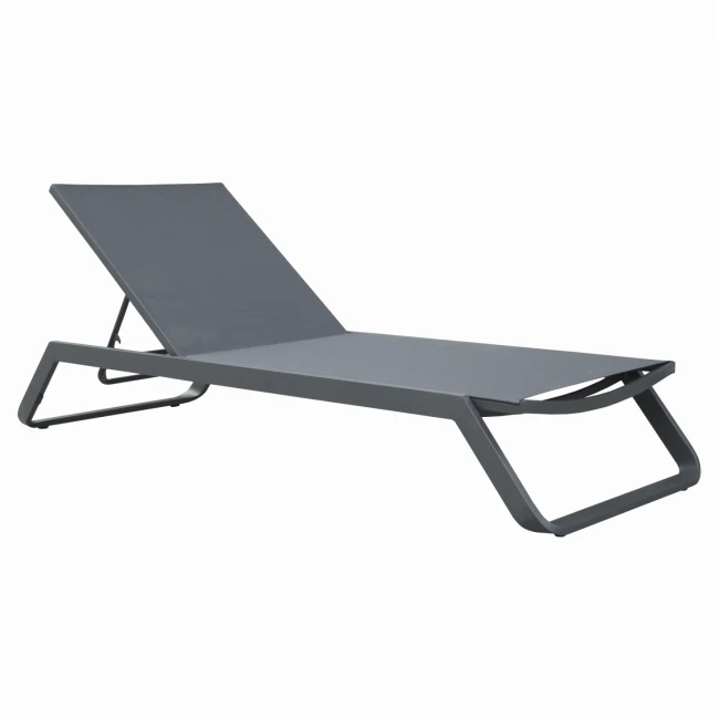 ΞΑΠΛΩΣΤΡΑ ΑΛΟΥΜΙΝΙΟΥ MARIMAR HM6562.01 ΣΚΕΛΕΤΟΣ & TEXTILENE ΓΚΡΙ 220x67.5x31.5Υεκ