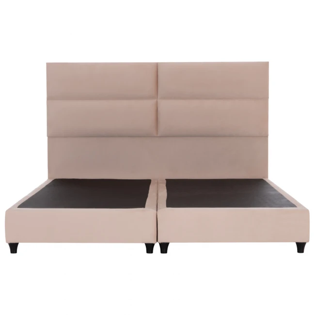 ΚΡΕΒΑΤΙ ΥΠΕΡΔΙΠΛΟ MILO ΑΠΟ ΣΚΟΥΡΟ ΜΠΕΖ ΥΦΑΣΜΑ HM628.22 ΓΙΑ ΣΤΡΩΜΑ 180x200 εκ.