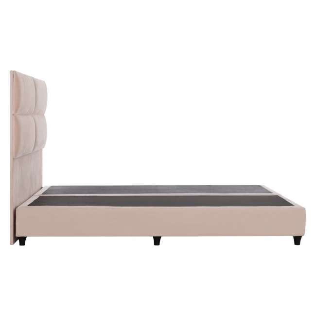 ΚΡΕΒΑΤΙ ΥΠΕΡΔΙΠΛΟ MILO ΑΠΟ ΣΚΟΥΡΟ ΜΠΕΖ ΥΦΑΣΜΑ HM628.22 ΓΙΑ ΣΤΡΩΜΑ 180x200 εκ.