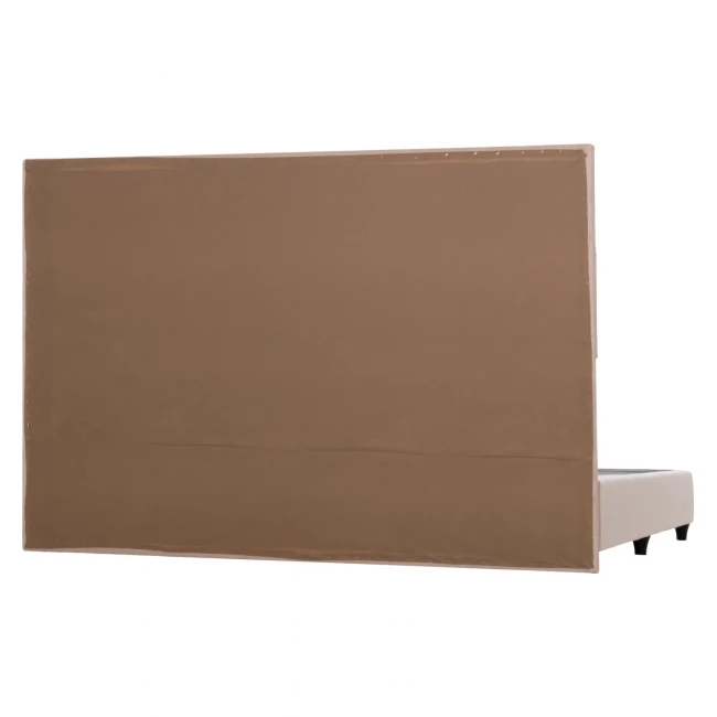 ΚΡΕΒΑΤΙ ΥΠΕΡΔΙΠΛΟ MILO ΑΠΟ ΣΚΟΥΡΟ ΜΠΕΖ ΥΦΑΣΜΑ HM628.22 ΓΙΑ ΣΤΡΩΜΑ 180x200 εκ.