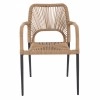 ΠΟΛΥΘΡΟΝΑ ΑΛΟΥΜΙΝΙΟΥ NOJO HM5771.02 ΓΚΡΙ ΜΕ P.E.TWIST RATTAN ΜΠΕΖ 55x63x82Y εκ.