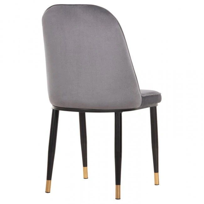 ΚΑΡΕΚΛΑ ΤΡΑΠΕΖΑΡΙΑΣ CHRYSSA HM9000.01 ΓΚΡΙ ΒΕΛΟΥΔΟ-ΜΑΥΡΑ ΜΕΤΑΛ.ΠΟΔΙΑ 44x47x83Υεκ.