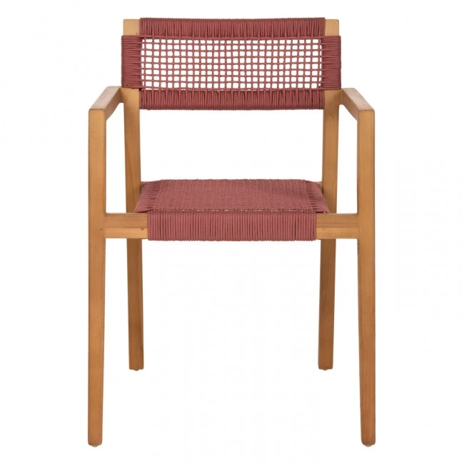 ΠΟΛΥΘΡΟΝΑ CHARLOTTE HM9637.06 ΞΥΛΟ TEAK ΦΥΣΙΚΟ & ΡΟΖ ΣΧΟΙΝΙ 59x54x83Y εκ.