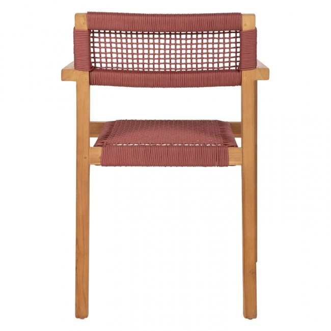 ΠΟΛΥΘΡΟΝΑ CHARLOTTE HM9637.06 ΞΥΛΟ TEAK ΦΥΣΙΚΟ & ΡΟΖ ΣΧΟΙΝΙ 59x54x83Y εκ.