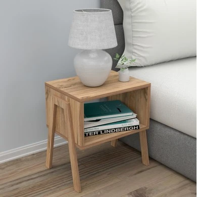 ΚΟΜΟΔΙΝΟ JAKE HM18182.04 ΜΕΛΑΜΙΝΗ ΣΕ ΦΥΣΙΚΟ ΞΥΛΟΥ 48x35x49Υεκ.