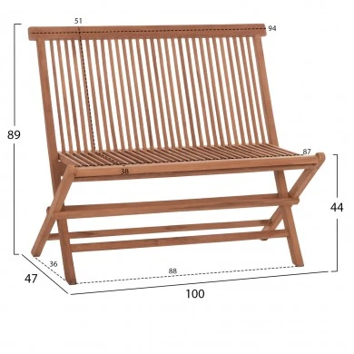 ΠΑΓΚΑΚΙ KENDALL HM18128 ΠΤΥΣΣΟΜΕΝΟ ΑΠΟ ΞΥΛΟ ΤΕΑΚ ΣΕ ΦΥΣΙΚΟ ΧΡΩΜΑ 100x47x89Υεκ.