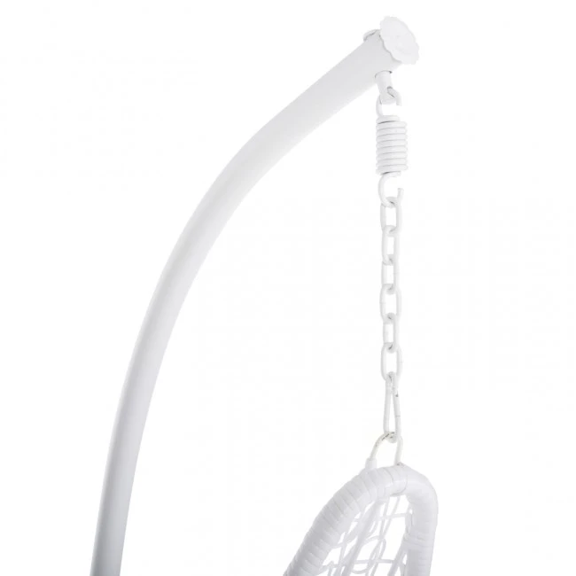 ΚΡΕΜΑΣΤΗ ΠΟΛΥΘΡΟΝΑ ΦΩΛΙΑ MILLIE HM5996.03 ΜΕΤΑΛΛΟ-ΣΥΝΘ.RATTAN ΛΕΥΚΟ Φ95x195Υεκ.