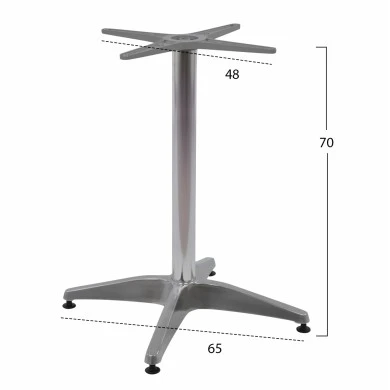 ΒΑΣΗ ΑΛΟΥΜΙΝΙΟΥ 4ΝΥΧΗ 66Χ66X69Υεκ. ΜΕ ΣΤΑΥΡΟ 45Χ45εκ. HM448.01 ΧΡΩΜΙΟΥ