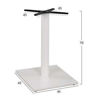 ΒΑΣΗ ΜΕΤΑΛΛΙΚΗ ΛΕΥΚΗ ΜΑΤ 46Χ46Χ72εκ. ΜΕ ΣΤΑΥΡΟ 46Χ46 ΚΑΙ ΡΕΓΟΥΛΑΤΟΡΟΥΣ HM438.02