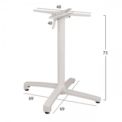 ΒΑΣΗ ΑΛΟΥΜΙΝΙΟΥ HM459.02 ΛΕΥΚΟ ΜΑΤ 69Χ69Χ73Υεκ. ΜΕ ΕΠΙΦΑΝΕΙΑ 48Χ48εκ.